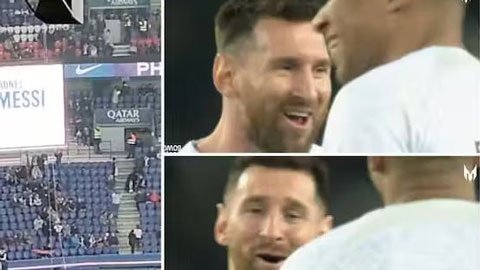 Mbappe cười tươi hết cỡ với Messi khi siêu sao Argentina bị CĐV PSG la ó