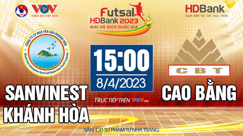 Xem trực tiếp Sanvinest Khánh Hòa vs Cao Bằng giải futsal HDBank VĐQG 2023