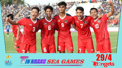 Tin nhanh SEA Games 29/4: Thắng đậm Philippines, U22 Indonesia có khởi đầu hoàn hảo
