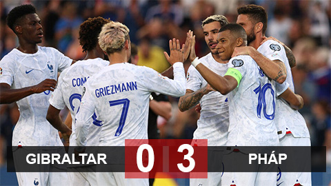 Kết quả Gibraltar 0-3 Pháp: Sức mạnh của Les Bleus