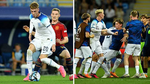 2 sao trẻ của Man City đánh nhau tại giải U21 châu Âu