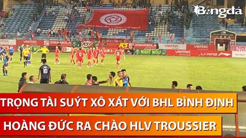 Trọng tài rút mưa thẻ vàng sau màn tranh cãi kịch liệt của cầu thủ và BHL Bình Định
