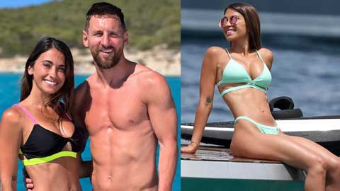 Rạo rực với vợ Messi khi mặc bikini nóng bỏng