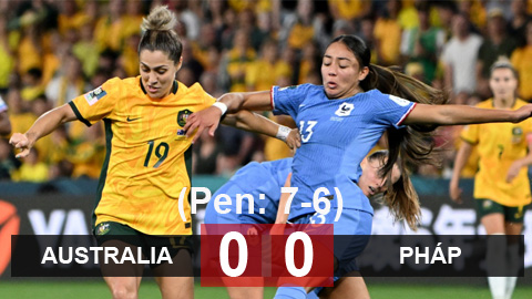 Kết quả ĐT nữ Australia 0-0 (pen 7-6) ĐT nữ Pháp: Thắng Pháp ở loạt luân lưu, Australia lần đầu lọt vào bán kết World Cup