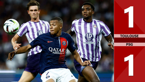 VIDEO bàn thắng Toulouse vs PSG: 1-1 (Vòng 2 Ligue 1 mùa giải 2023/24)