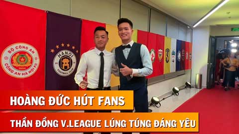 Cánh gà Trao giải V.League 2023: Thái Sơn đáng yêu, Hoàng Đức thành idol của tài năng trẻ hạng Nhất