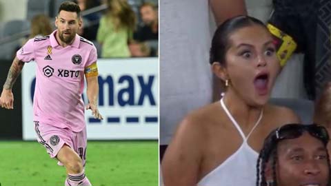 Diễn viên Selena Gomez tròn mắt, há hốc mồm khi nhìn Messi xử lý bóng