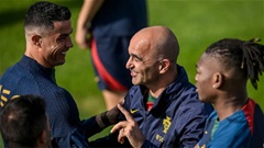 Ronaldo vui vẻ trong buổi tập cùng ĐT Bồ Đào Nha