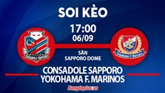 Soi kèo hot hôm nay 6/9: Mưa gôn trận Consadole Sapporo vs Yokohama Marinos, nhiều phạt góc trận Nagoya Grampus vs Kashima Antlers