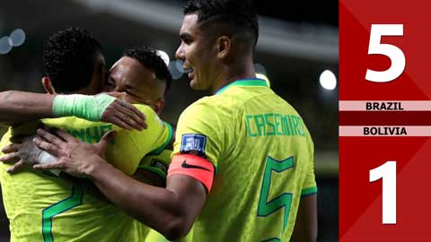 VIDEO bàn thắng Brazil vs Bolivia: 5-1 (Vòng loại World Cup 2026)