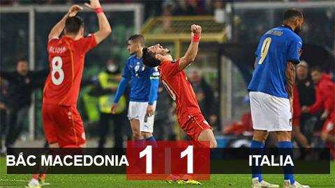 Kết quả Bắc Macedonia 1-1 Italia: Azzurri chia điểm thất vọng