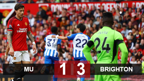 Kết quả MU 1-3 Brighton: Quỷ đỏ đứt mạch bất bại sân nhà
