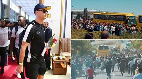 Ronaldo choáng khi CĐV Iran đuổi theo xe buýt, trèo vào khách sạn chào đón anh