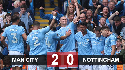 Kết quả Man City 2-0 Nottingham: Haaland lại ghi bàn, Man City vững ngôi đầu