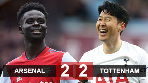 Kết quả Arsenal 2-2 Tottenham: Đại tiệc bàn thắng ở Bắc London