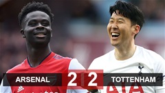 Kết quả Arsenal 2-2 Tottenham: Đại tiệc bàn thắng ở Bắc London