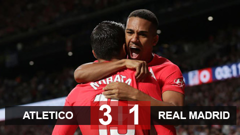 Kết quả Atletico 3-1 Real Madrid: Real Madrid lần đầu bại trận ở mùa giải 2023/24