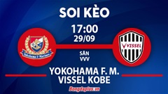 Soi kèo hot hôm nay 29/9: Vissel Kobe từ hòa tới thắng trận Yokohama Marinos vs Vissel Kobe; Khách thắng góc chấp hiệp 1 trận Kawasaki Frontale vs Albirex Niigata