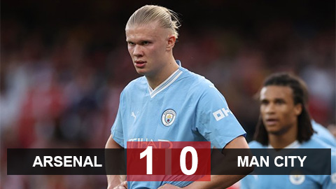 Kết quả Arsenal 1-0 Man City: Thất bại cay đắng