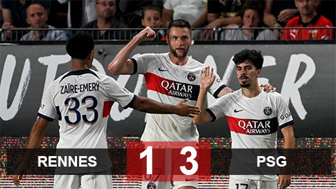 Kết quả Rennes 1-3 PSG: Tìm lại niềm vui
