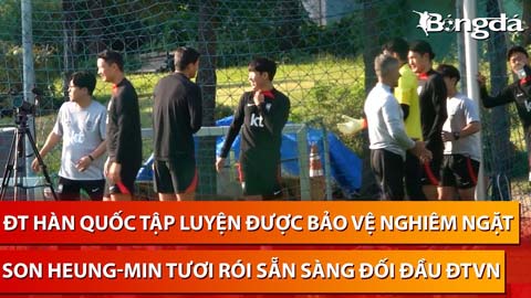 Son Heung Min tươi cười bắt chuyện cùng cựu trợ lý TP.HCM, nán lại sân tập bắn phá cầu môn