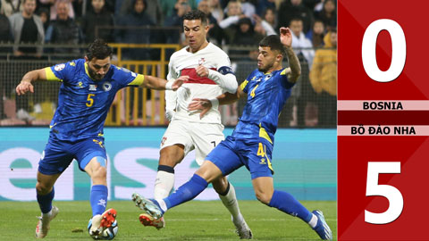 VIDEO bàn thắng Bosnia vs Bồ Đào Nha: 0-5 (Vòng loại EURO 2024)
