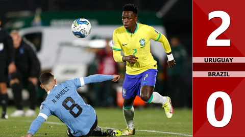 VIDEO bàn thắng Uruguay vs Brazil: 2-0 (Vòng loại World Cup 2026)