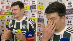 Phản ứng của Maguire khi nhận giải Cầu thủ xuất sắc nhất trận
