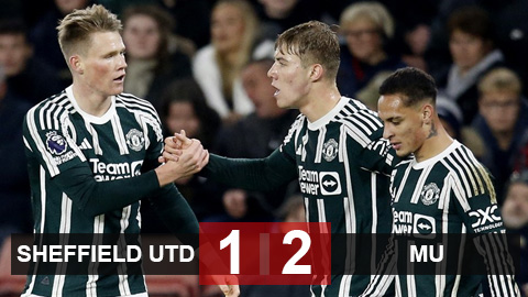 Kết quả Sheffield United 1-2 MU: Quỷ đỏ nhọc nhằn giành 3 điểm 