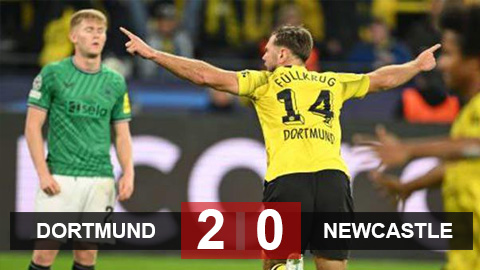 Kết quả Dortmund 2-0 Newcastle: Dortmund lên đỉnh, Newcastle xuống đáy