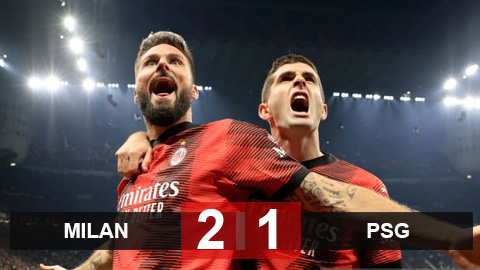 Kết quả Milan 2-1 PSG: Chiến thắng quý giá cho chủ nhà