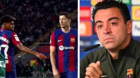 Lewandowski phớt lờ, không thèm bắt tay Lamine Yamal