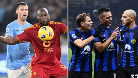 Vòng 12 Serie A: Derby Rome nhạt nhoà, Inter đòi lại ngôi đầu