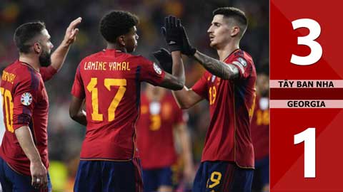 VIDEO bàn thắng Tây Ban Nha vs Georgia: 3-1 (Vòng loại EURO 2024)