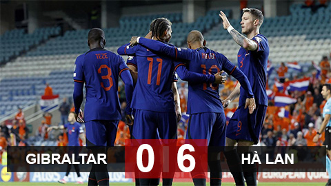 Kết quả Gibraltar 0-6 Hà Lan: 'Cơn lốc cam' thổi bay đối thủ