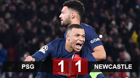 Kết quả PSG 1-1 Newcastle: Mbappe 'giải cứu' chủ nhà ở phút 90+8
