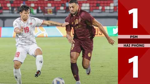 VIDEO bàn thắng PSM vs Hải Phòng: 1-1 (AFC Cup 2023/24)