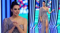 Nữ MC gây sốc với chiếc váy xẻ sexy ở lễ bốc thăm EURO 2024