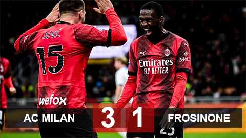Kết quả AC Milan 3-1 Frosinone: Tiếp tục đua vô địch