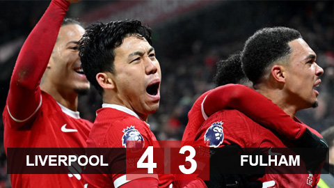 Kết quả Liverpool 4-3 Fulham: Liverpool đánh bại Fulham trong trận cầu 7 bàn thắng