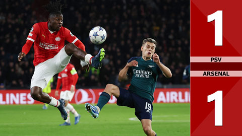 VIDEO bàn thắng PSV vs Arsenal: 1-1 (Vòng bảng Champions League 2023/24)