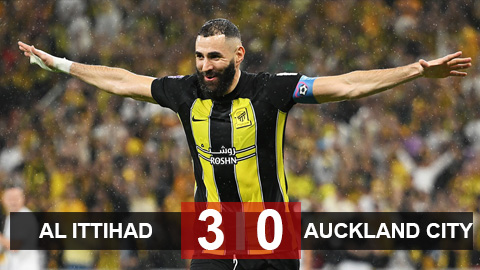 Kết quả Al Ittihad 3-0 Auckland: Kante và Benzema đưa Al Ittihad vào vòng 2