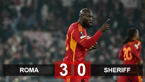 Kết quả Roma 3-0 Sheriff: Lukaku tỏa sáng, Roma vẫn trượt ngôi đầu bảng