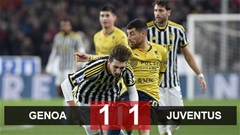 Kết quả Genoa 1-1 Juventus: Lỡ cơ hội lên đỉnh