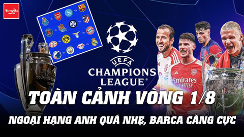 Toàn cảnh Vòng 1/8 Champions League: Ngoại Hạng Anh quá nhẹ, Barca căng cực