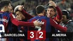 Kết quả Barca 3-2 Almeria: Cứu tinh Roberto