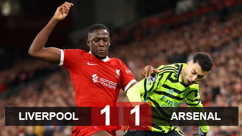 Kết quả Liverpool 1-1 Arsenal: Chia điểm kịch tính