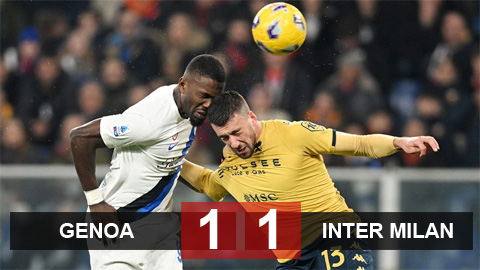Kết quả Genoa 1-1 Inter: Chia điểm đáng tiếc
