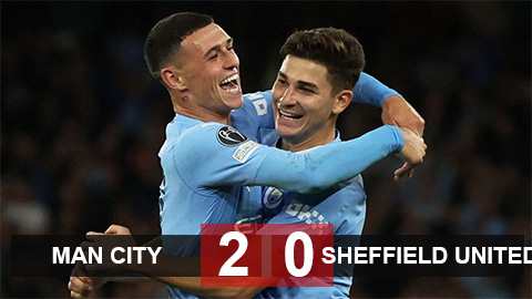 Kết quả Man City 2-0 Sheffield United: City áp sát ngôi đầu 