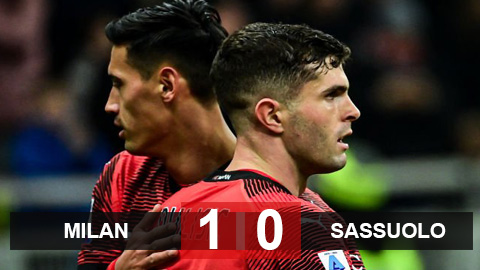 Kết quả Milan 1-0 Sassuolo: Pulisic ghi bàn, Milan kết thúc năm 2023 ở vị trí thứ 3